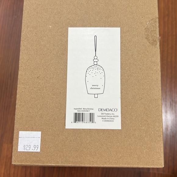 Demdaco Merry Christmas Bell Red Rustic NIB - Picture 4 of 6